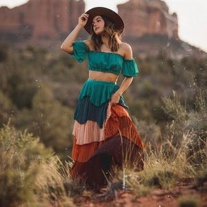 New with Tags Latiste Maxi Skirt and Crop Top